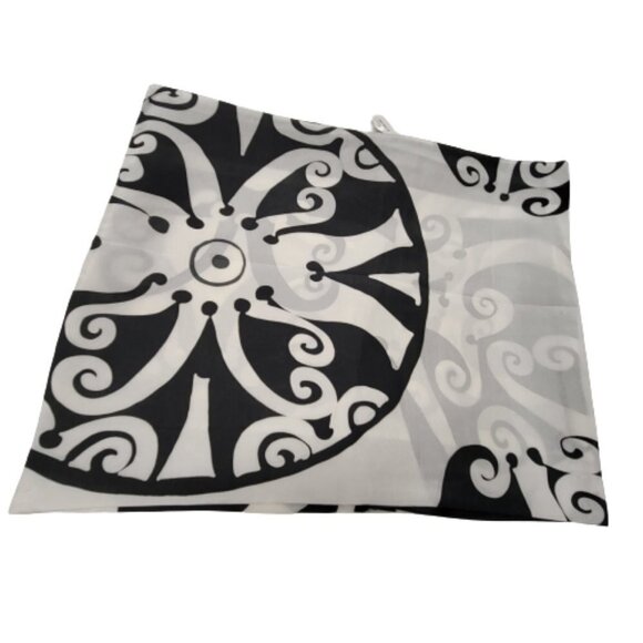 Black and White Silk Handpainted Square Scarf - NEW - Picture 6 of 9